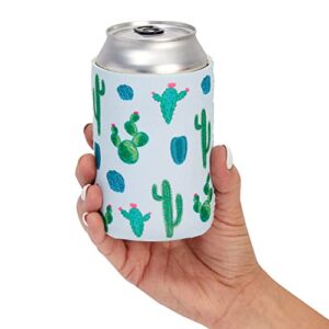 12 Pack Neoprene Soda Sleeves for Beer Cans, Soft Drinks, Beverages, Water Bottles, Cooler Sleeves for Cactus Party Supplies, Wedding Favors, Bachelorette Party