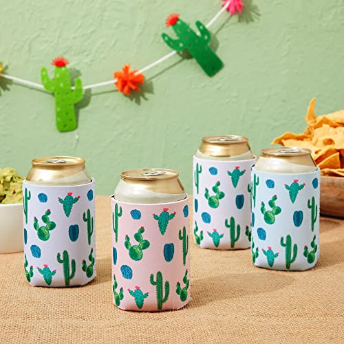 12 Pack Neoprene Soda Sleeves for Beer Cans, Soft Drinks, Beverages, Water Bottles, Cooler Sleeves for Cactus Party Supplies, Wedding Favors, Bachelorette Party