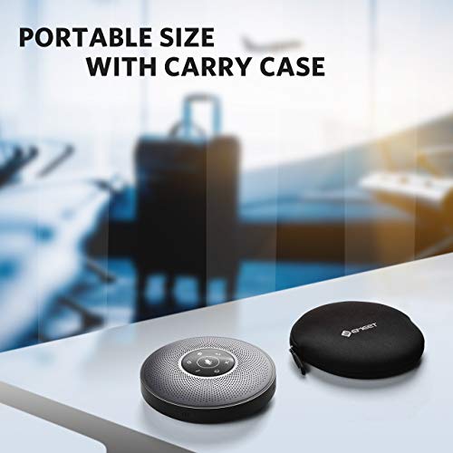 EMEET Bluetooth Speakerphone M2 Gray Conference Speaker, Idea for Home Office 360º Voice Pickup 4 AI Echo & Noise Canceling Microphones, Skype USB Speakerphone AUX in/Out for up to 8 People