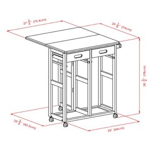 Winsome Suzanne 3-PC Set Space Saver Kitchen, Coffee Finish, 29.61x29.13x32.76