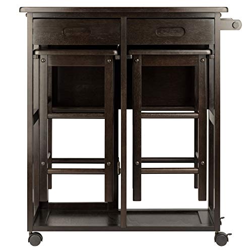 Winsome Suzanne 3-PC Set Space Saver Kitchen, Coffee Finish, 29.61x29.13x32.76