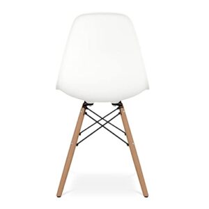 Aron Living AL10048 Paris Mid Century Modern Designer Plastic Chair Side, White