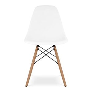 aron living al10048 paris mid century modern designer plastic chair side, white