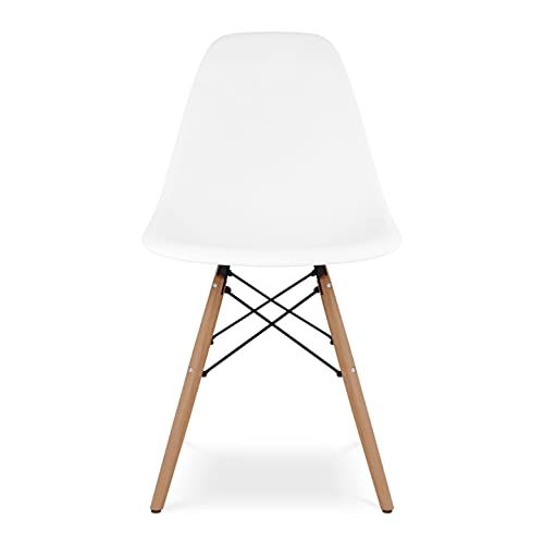 Aron Living AL10048 Paris Mid Century Modern Designer Plastic Chair Side, White