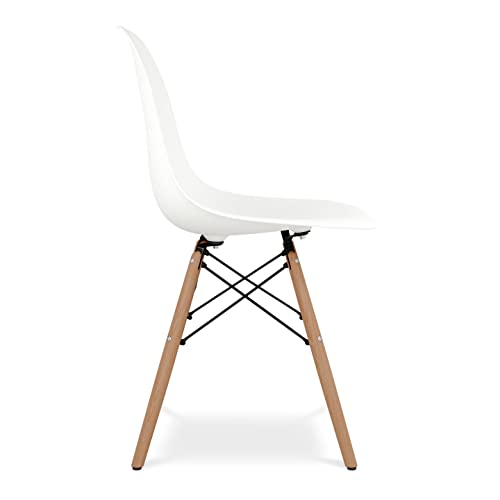 Aron Living AL10048 Paris Mid Century Modern Designer Plastic Chair Side, White