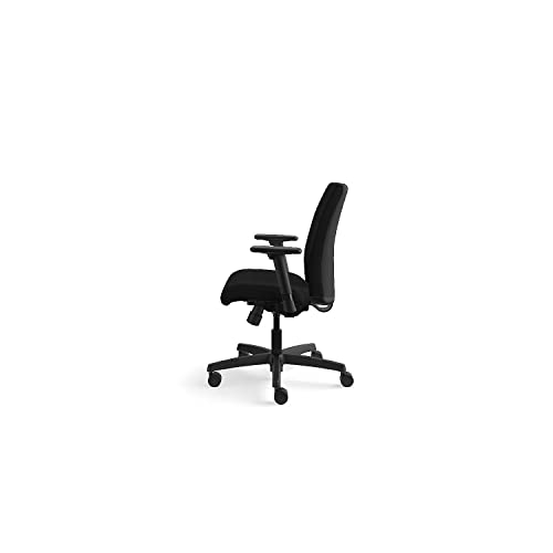 HON It105cu10 Ignition Series Fabric Low-Back Task Chair, Supports 300 Lbs, Black Seat-Back-Base