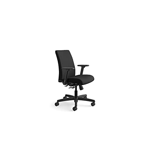 HON It105cu10 Ignition Series Fabric Low-Back Task Chair, Supports 300 Lbs, Black Seat-Back-Base