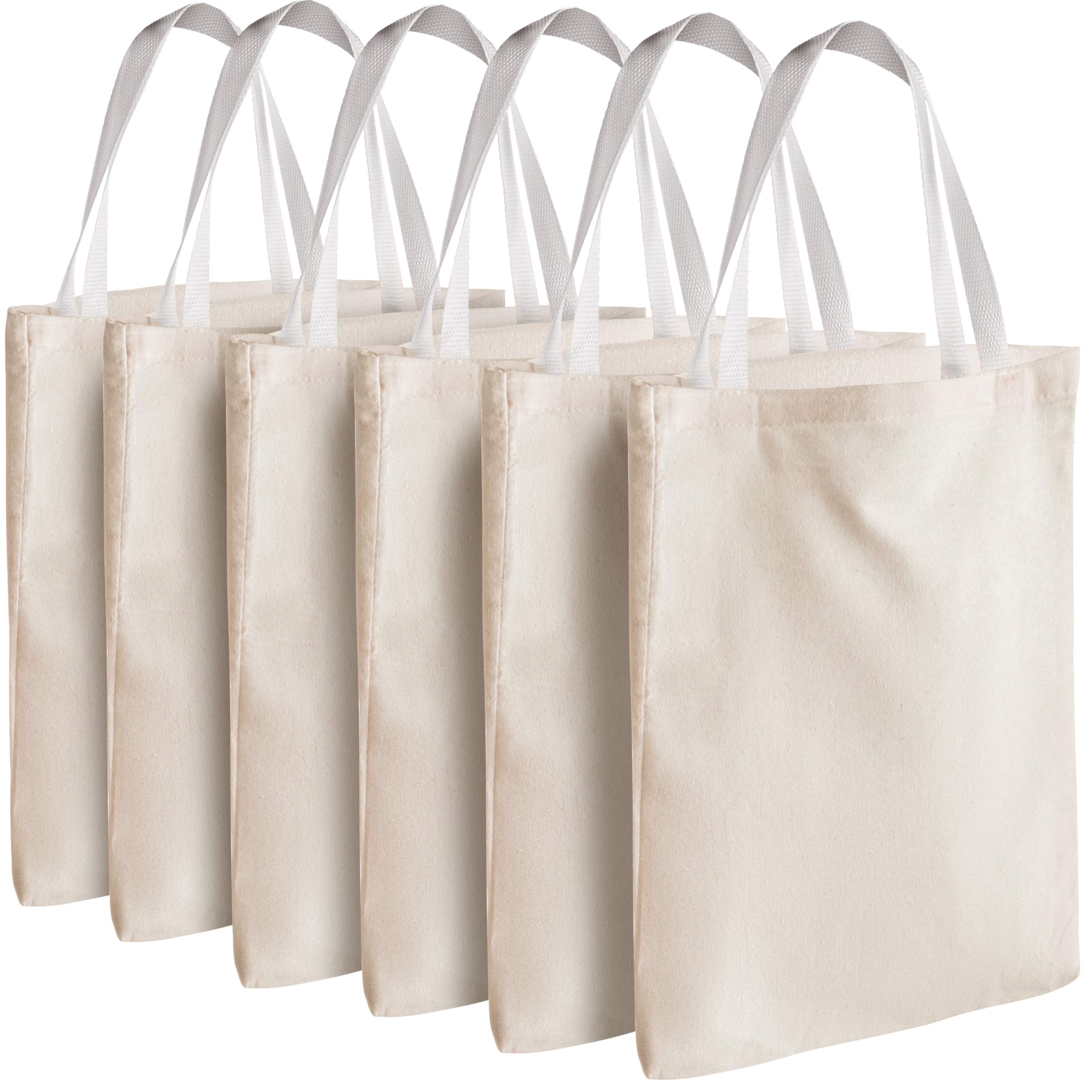 Bedwina Canvas Tote Bags - Bulk 15 Pack 15"x16" - Fabric Blank Tote Bags, Natural Cotton for DIY Crafts, Gift Bag and Wedding, Birthday, Promotion Giveaways, or Reusable Grocery Bag
