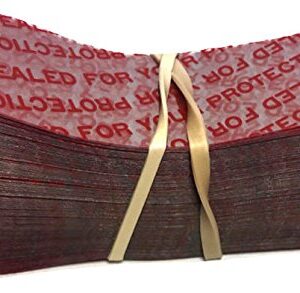 66 x 25 mm RED Print Perforated Shrink Band for Growler Bottles, Pharmaceutical Bottles, Gallon Jugs, Honey Bottles, and More. Fits 1 1/4" to 1 1/2" Diameter - Pack of 250