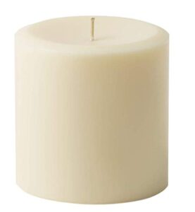 mister candle - vanilla scented ivory pillar candle, handmade (4" x 4")