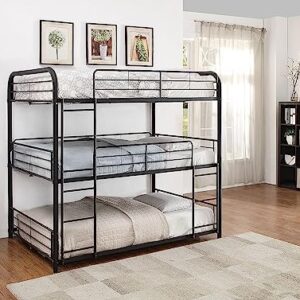 ACME Furniture Cairo Triple Bunk Bed, Twin, Sandy Black