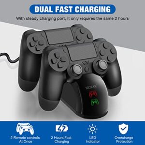 PS4 Controller Charger Dock Station, 1.8 Hrs Fast Charging PS4 Charging Station, PS4 Charging Station with LED Indicator Charging Chip, Dual USB PS4 Charger Dock for PS4/PS4 Slim/PS4 Pro Charger