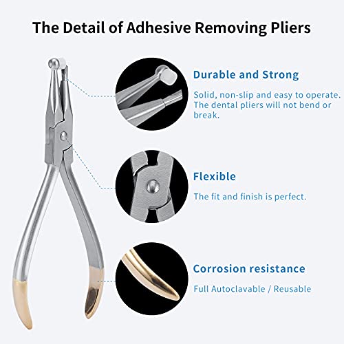 Dental Adhesive Removing Pliers, Orthodontic Bandage Remover Forceps Dental Surgical Instrument Tool Tooth Pulling Kit for Dentist - Easy to Use and Portable