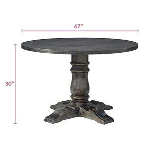 ACME Leventis Dining Table w/Pedestal - - Weathered Gray