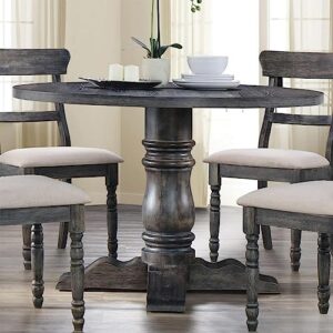 ACME Leventis Dining Table w/Pedestal - - Weathered Gray