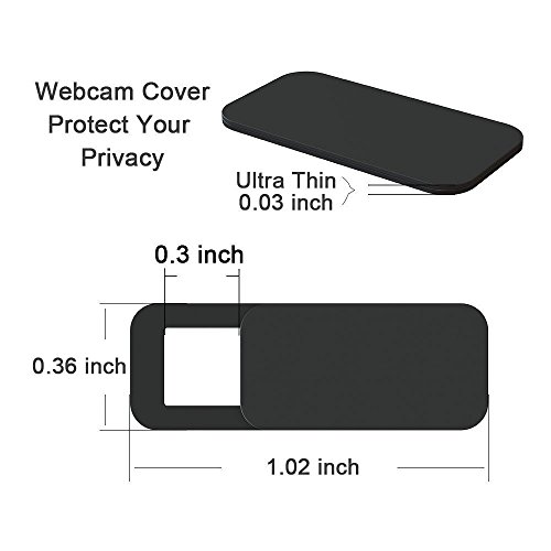 Webcam Cover Slider, Laptop Camera Cover 0.02in Ultra-Thin fits Echo Spot Smartphones Tablets Macbooks Computers Desktops with Strong Adhensive, Protecting Privacy and Securtiy
