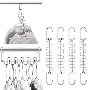 meetu closet organizer 9.5 inch cloth hanger magic space saving hangers for closet wardrobe closet organization closet system (pack of 8)