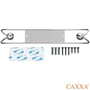 CAXXA Adhesive Under Cabinet Paper Towel Holder Dispenser with Screws for Kitchen Utility Room Laundry Pantry Chrome(1 Pack)