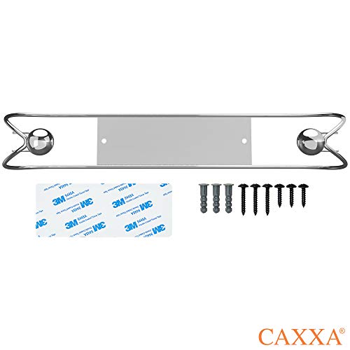 CAXXA Adhesive Under Cabinet Paper Towel Holder Dispenser with Screws for Kitchen Utility Room Laundry Pantry Chrome(1 Pack)