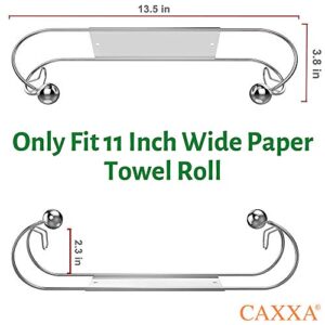 CAXXA Adhesive Under Cabinet Paper Towel Holder Dispenser with Screws for Kitchen Utility Room Laundry Pantry Chrome(1 Pack)