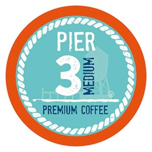 pier 3 medium roast coffee pods, compatible with 2.0 k-cup brewers, 24 count (pack of 4)