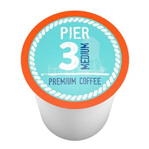 Pier 3 Medium Roast Coffee Pods, Compatible with 2.0 K-Cup Brewers, 24 Count (Pack of 4)