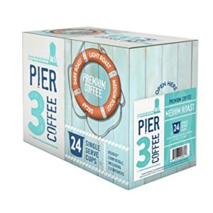 Pier 3 Medium Roast Coffee Pods, Compatible with 2.0 K-Cup Brewers, 24 Count (Pack of 4)