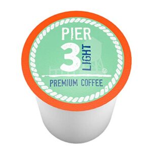 Pier 3 Light Roast Coffee Pods, Compatible with 2.0 K-Cup Brewers, 40 Count