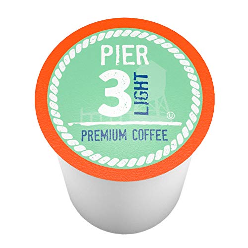 Pier 3 Light Roast Coffee Pods, Compatible with 2.0 K-Cup Brewers, 40 Count