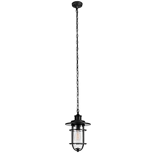 Globe Electric 44232 Turner Outdoor Pendant, Satin Black