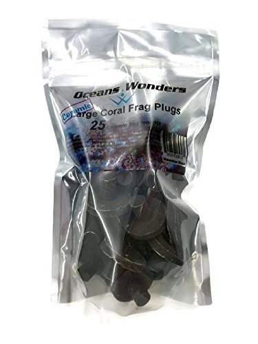 Oceans Wonders Ceramic Hawaiian Black Large Coral Frag Plugs 25 Pack