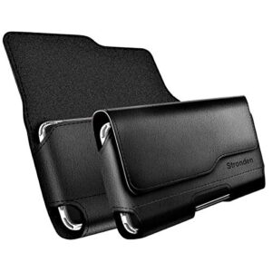 Stronden Holster for Samsung Galaxy S23, S22, S21, S20, S10, S9, S8 (Not Plus) Holster Case - Belt Case with Clip, Leather Pouch Holster (Fits Phone w/Otterbox Symmetry Case on)