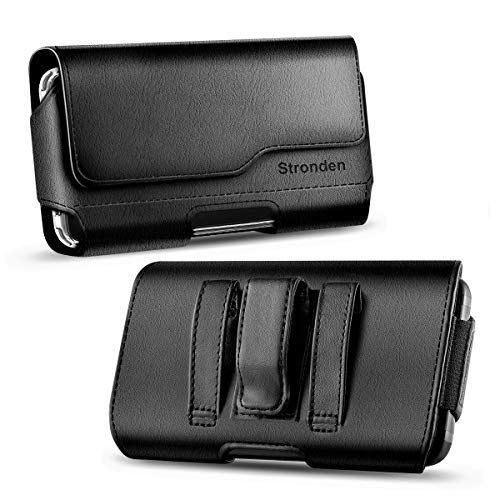 Stronden Holster for Samsung Galaxy S23, S22, S21, S20, S10, S9, S8 (Not Plus) Holster Case - Belt Case with Clip, Leather Pouch Holster (Fits Phone w/Otterbox Symmetry Case on)