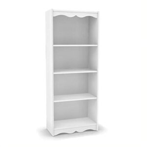 atlin designs 60" wood bookcase, tall bookshelf with 4 shelves, black
