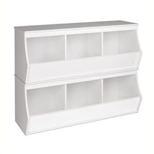 atlin designs stacked 6-bin storage cubby in white