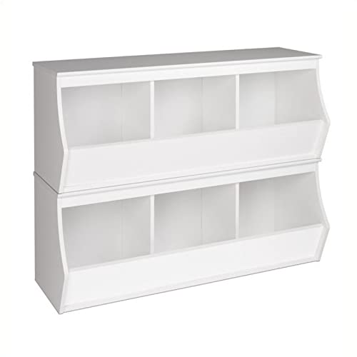 Atlin Designs Stacked 6-Bin Storage Cubby in White