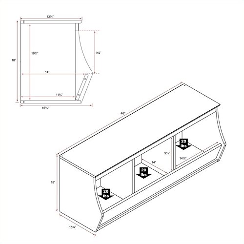 Atlin Designs Stacked 6-Bin Storage Cubby in White