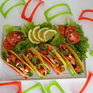 Taco Holders Set Of 24 || 24 pcs Taco Shell Stand || 12 pcs Red Color and 12 pcs Green Color Taco Stands || BPA Free || Disposable Taco Holders Set Dishwasher and Microwave Safe