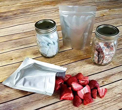 7.5 Mil Mylar Bags/Pouches - Multiple Sizes Genuine Odor-Proof Aluminum Foil-Lined Bag for Long Term Food, Grain, Baking, Storage Container (50) (5"x7"x3"gussetted zip seal)