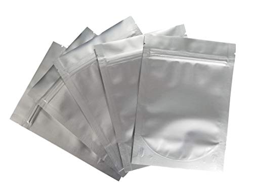 7.5 Mil Mylar Bags/Pouches - Multiple Sizes Genuine Odor-Proof Aluminum Foil-Lined Bag for Long Term Food, Grain, Baking, Storage Container (50) (5"x7"x3"gussetted zip seal)