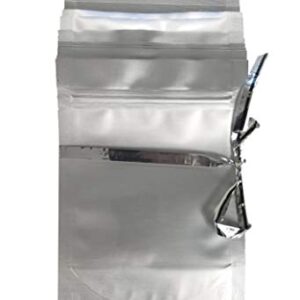 7.5 Mil Mylar Bags/Pouches - Multiple Sizes Genuine Odor-Proof Aluminum Foil-Lined Bag for Long Term Food, Grain, Baking, Storage Container (50) (5"x7"x3"gussetted zip seal)