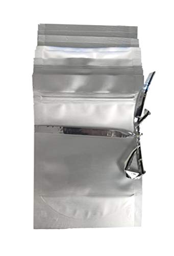 7.5 Mil Mylar Bags/Pouches - Multiple Sizes Genuine Odor-Proof Aluminum Foil-Lined Bag for Long Term Food, Grain, Baking, Storage Container (50) (5"x7"x3"gussetted zip seal)