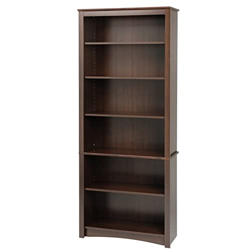 Atlin Designs 77" 6 Shelf Bookcase in Espresso