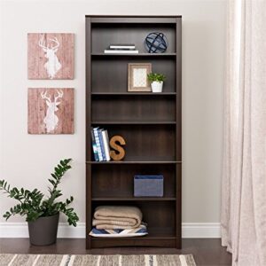 Atlin Designs 77" 6 Shelf Bookcase in Espresso