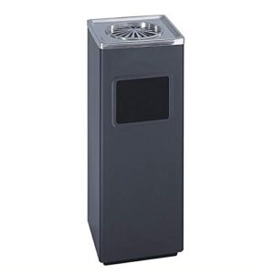 pemberly row outdoor waste bin black square ash and trash receptacle in black