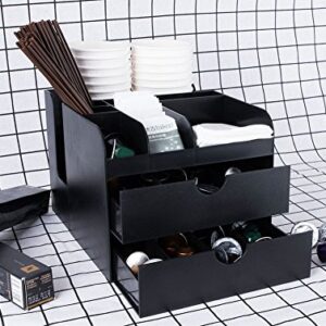 Vencer Coffee Condiment and Accessories Caddy Organizer,Black VCO-002