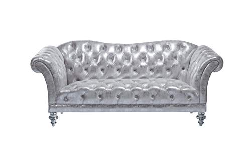 ACME Furniture Dixie Loveseat, Metallic Silver