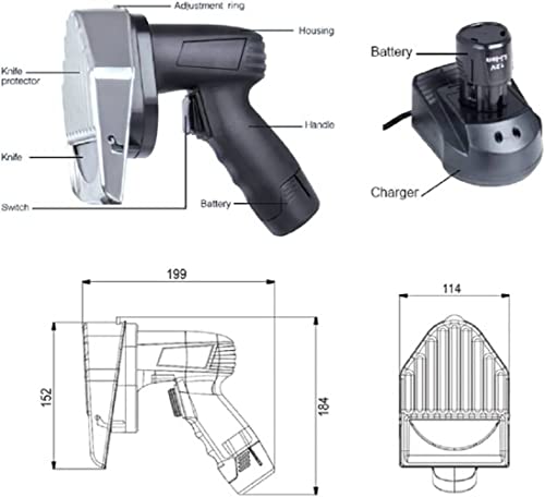 Zz Pro Commercial Wireless Electric Cordless Shawarma Doner Kebab Knife 110V Battery Type Gyro Cutter Kebab Slicer Sliced Meat Gyros Knife for shawarma