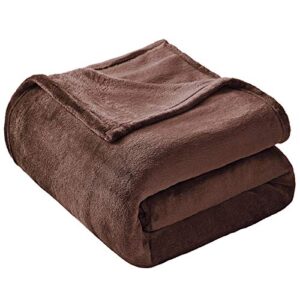 veeyoo flannel fleece blanket queen size - brown throw blankets for couch soft lightweight sofa blankets and throws fuzzy cozy microfiber blankets for adults, picnic (90x90 inch bed throws)