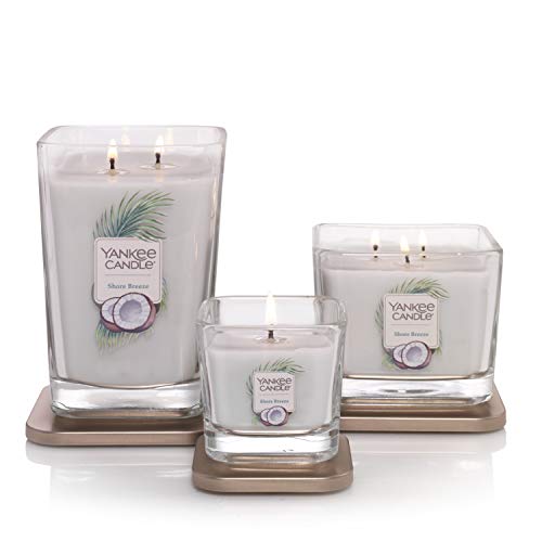 Yankee Candle 5038581050256 Elevation Coll. W/PLT Lid-Medium Square Candle with 3 Wicks Shore Breeze 1591088E, one Size, …